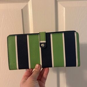 Vera Bradley Green and Black Striped Wallet